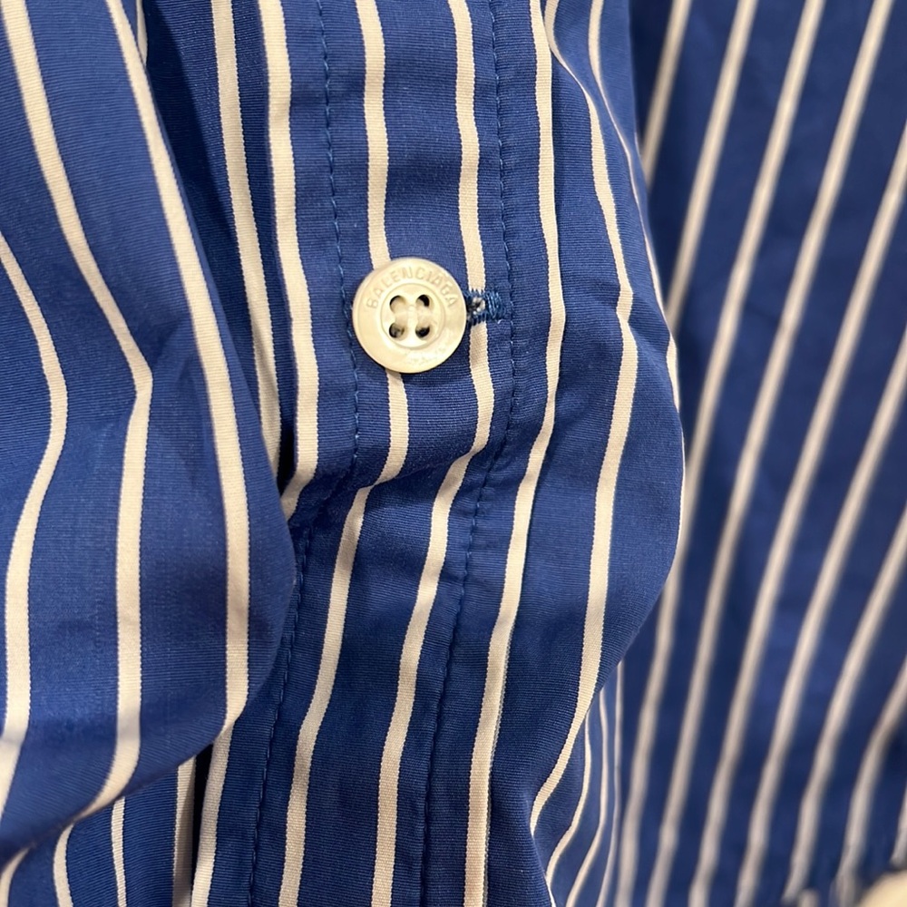 Balenciaga blue striped button down - Picture 3 of 6